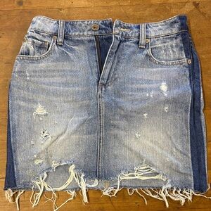 Pistola Blue Distressed Mini Skirt